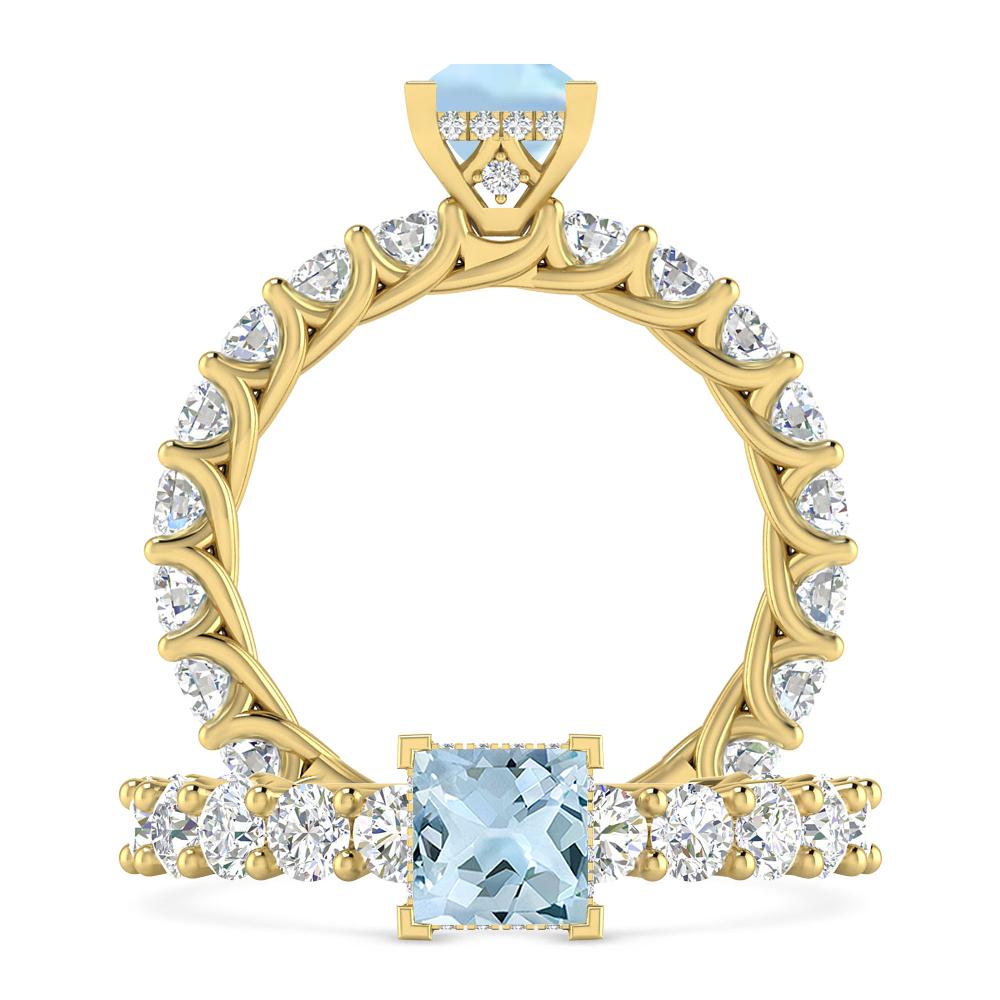 Yellow Gold - Aquamarine