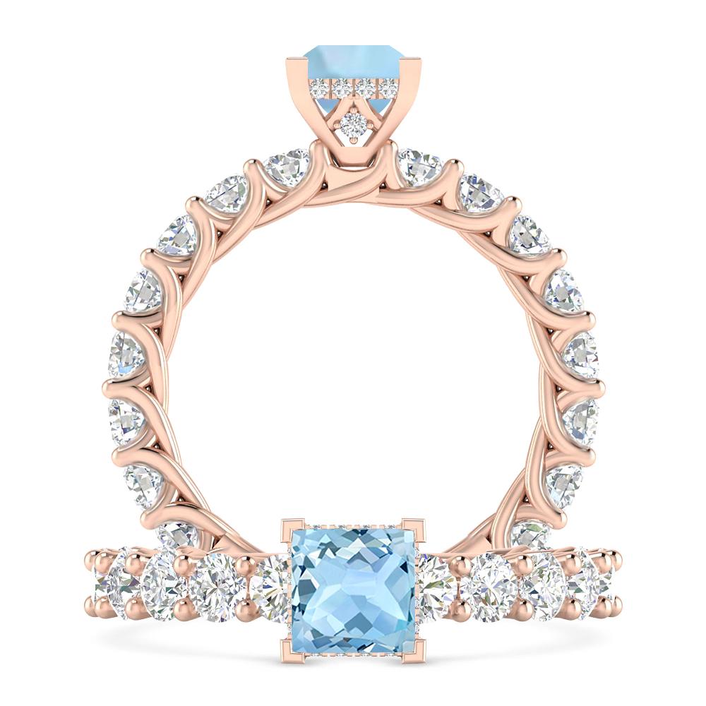 Rose Gold - Aquamarine