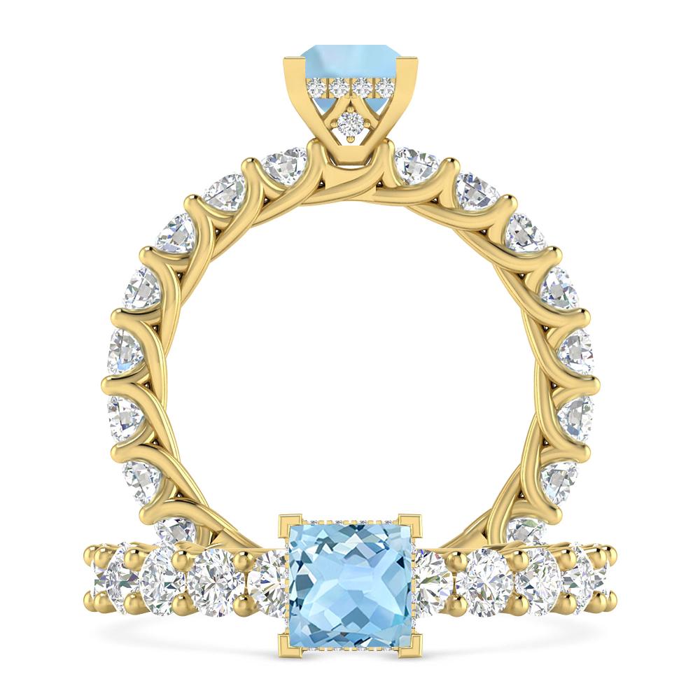 Yellow Gold - Aquamarine