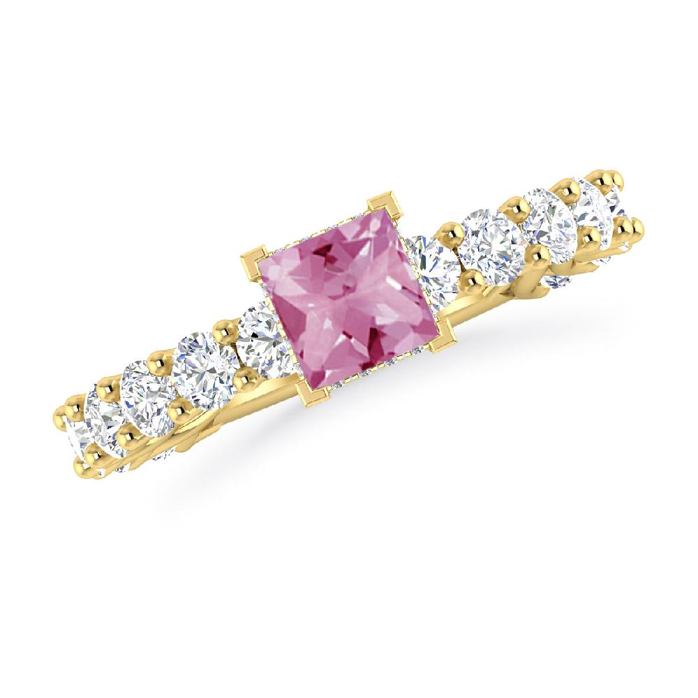 Yellow Gold - Pink Tourmaline