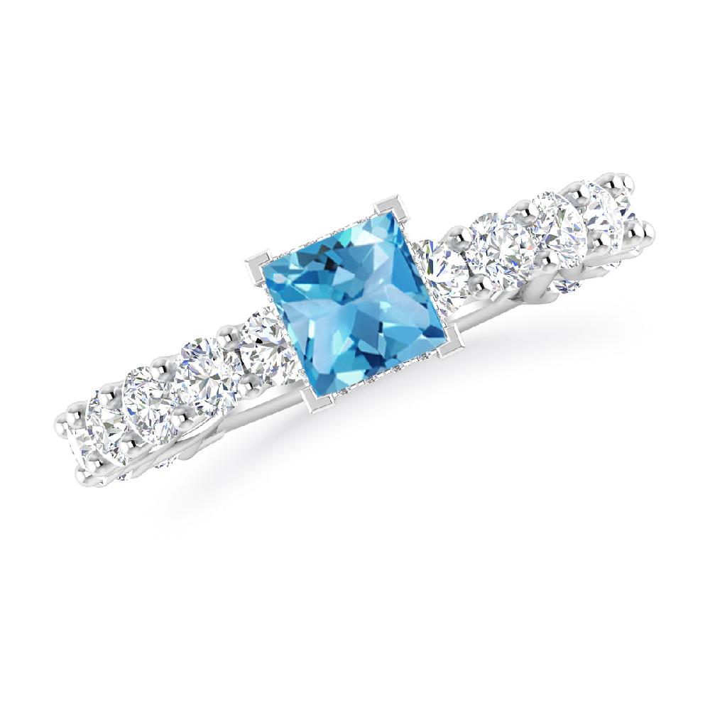 White Gold - Blue Topaz