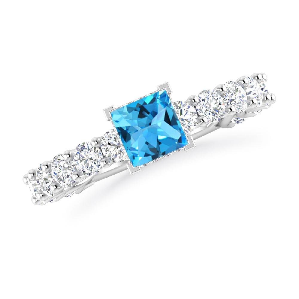 White Gold - Blue Topaz