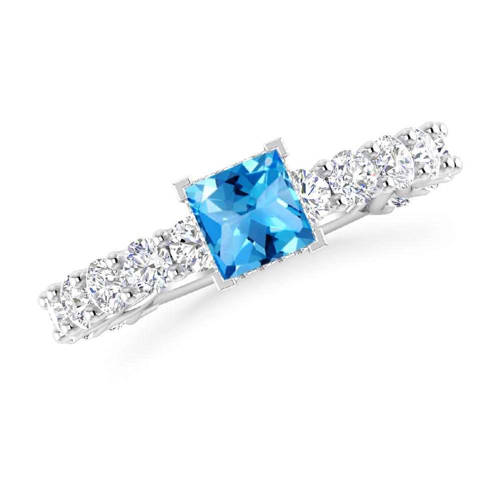 White Gold - Blue Topaz