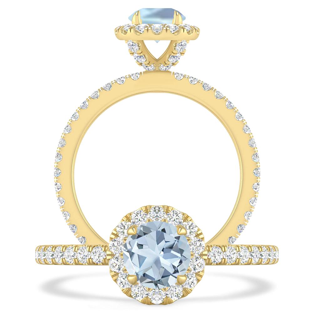 Yellow Gold - Aquamarine