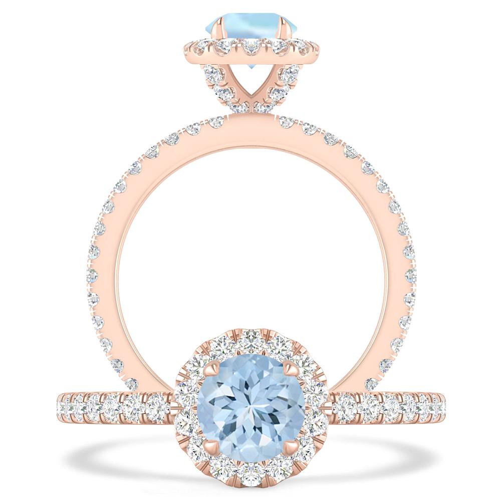 Rose Gold - Aquamarine