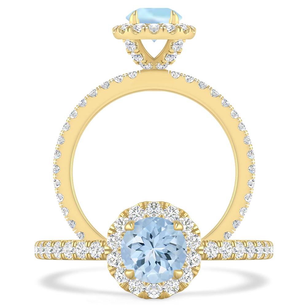 Yellow Gold - Aquamarine