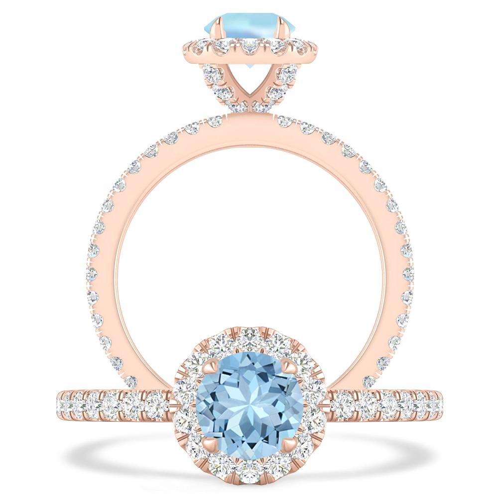 Rose Gold - Aquamarine