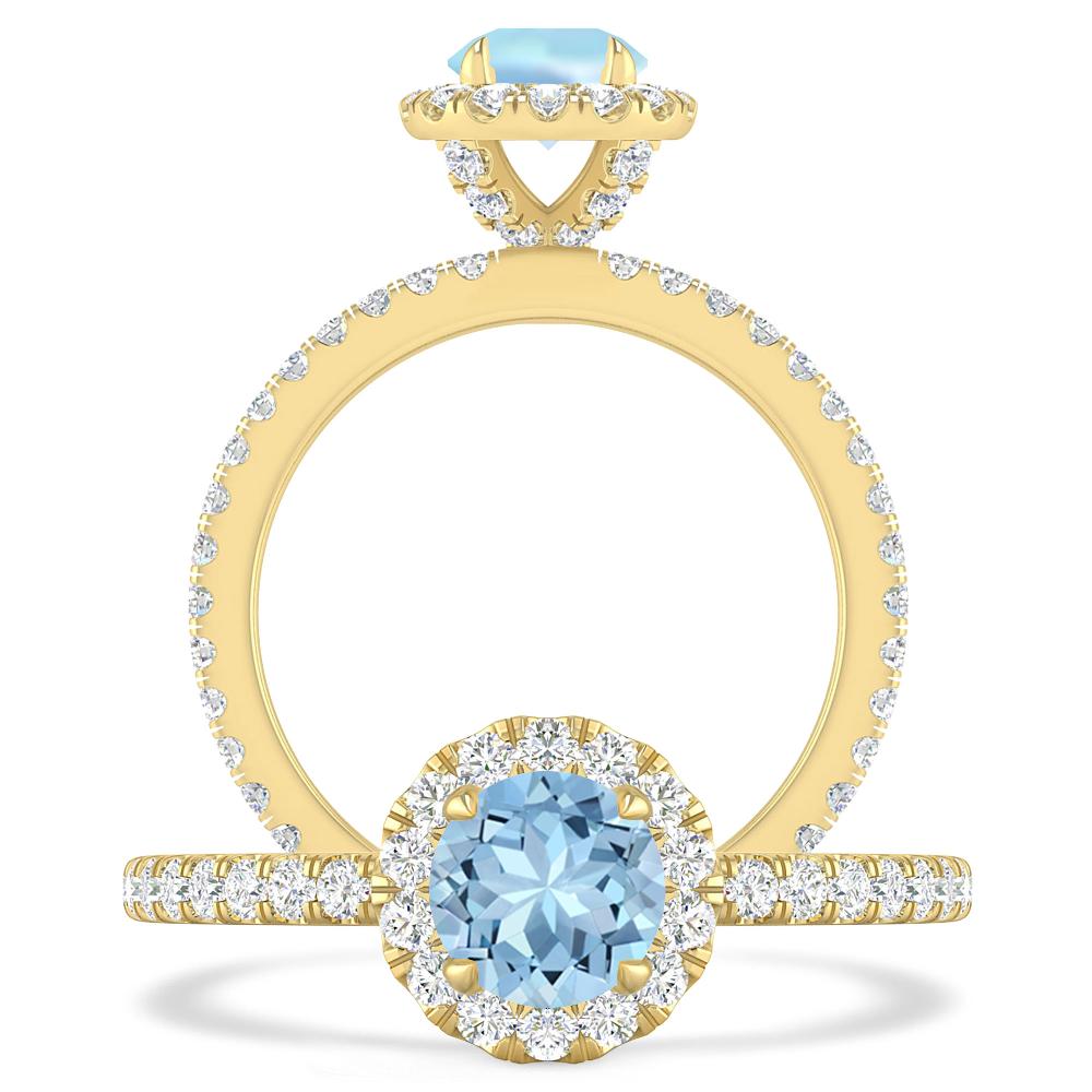 Yellow Gold - Aquamarine