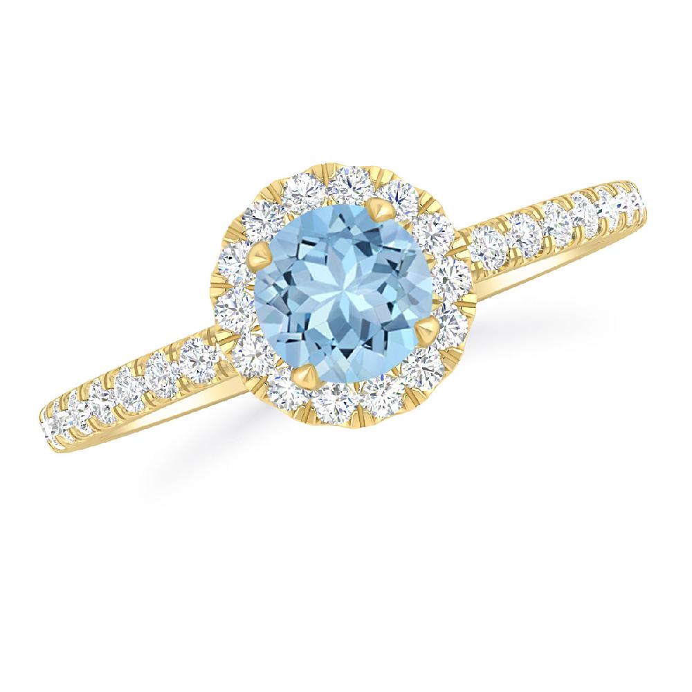 Yellow Gold - Aquamarine