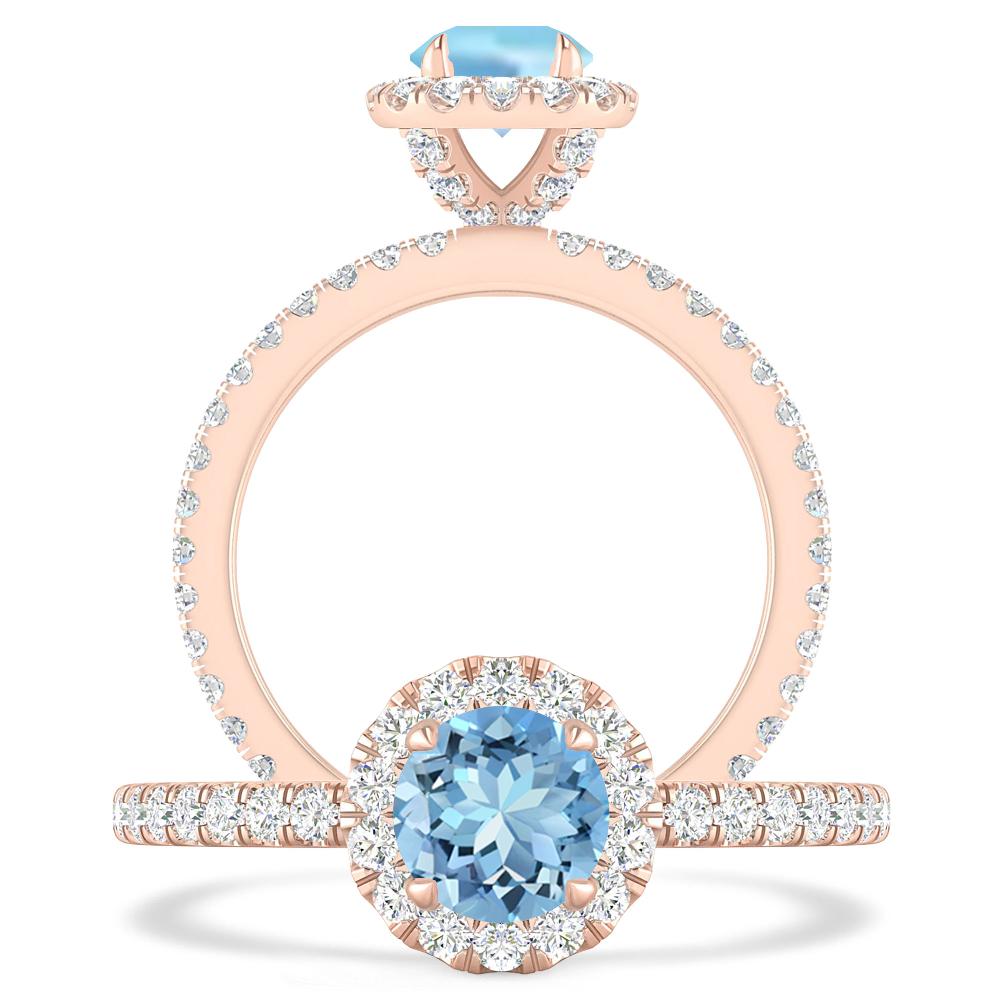 Rose Gold - Aquamarine