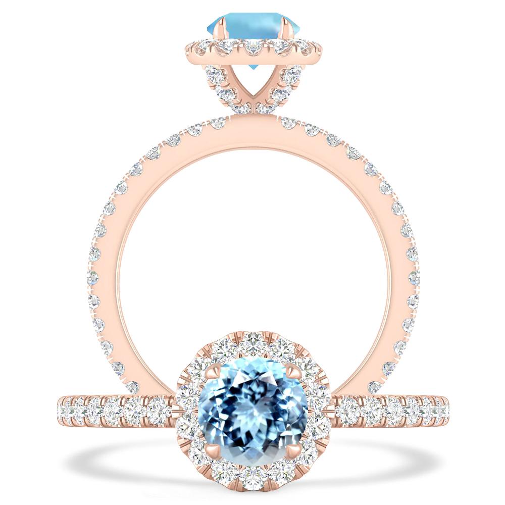 Rose Gold - Aquamarine