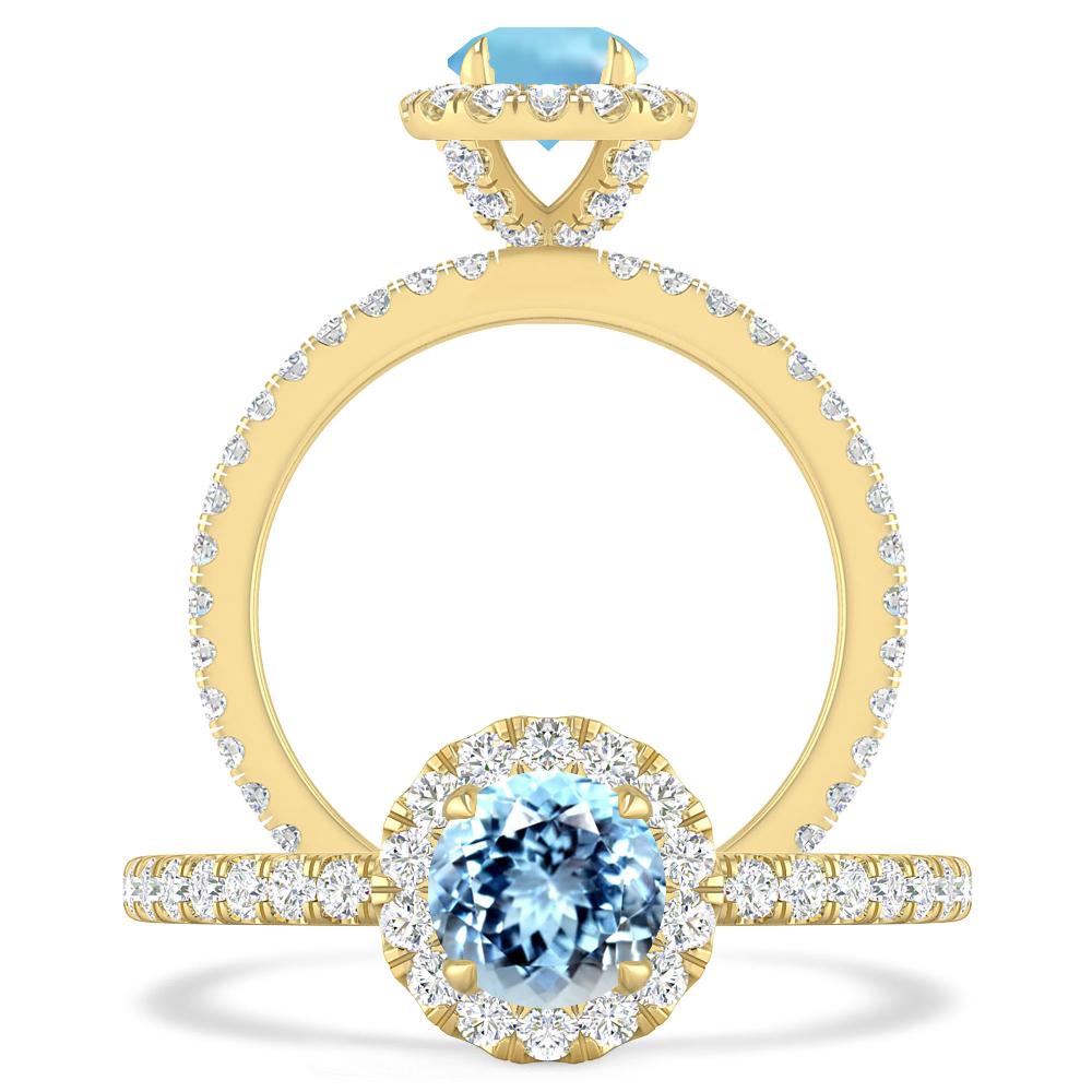 Yellow Gold - Aquamarine