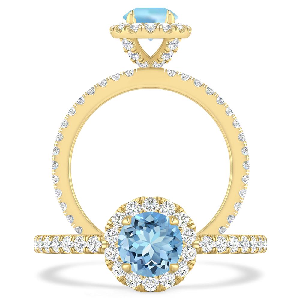 Yellow Gold - Aquamarine