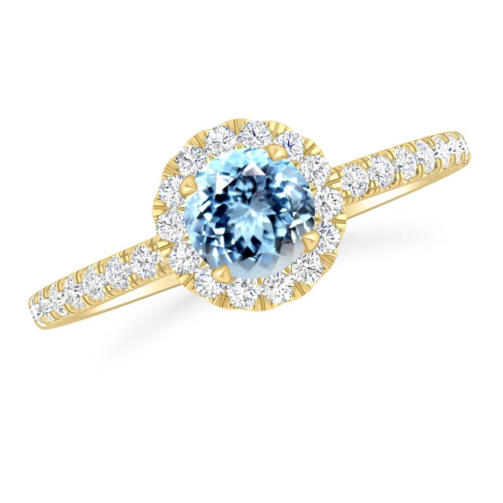 Yellow Gold - Aquamarine