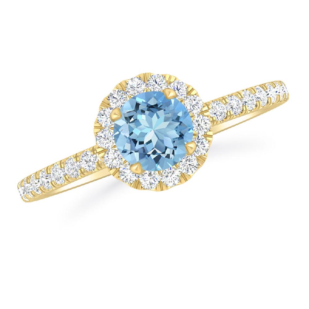 Yellow Gold - Aquamarine