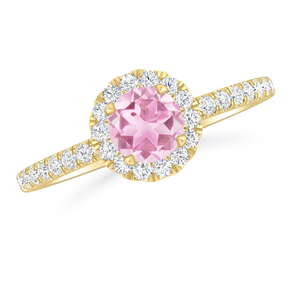 Yellow Gold - Pink Tourmaline