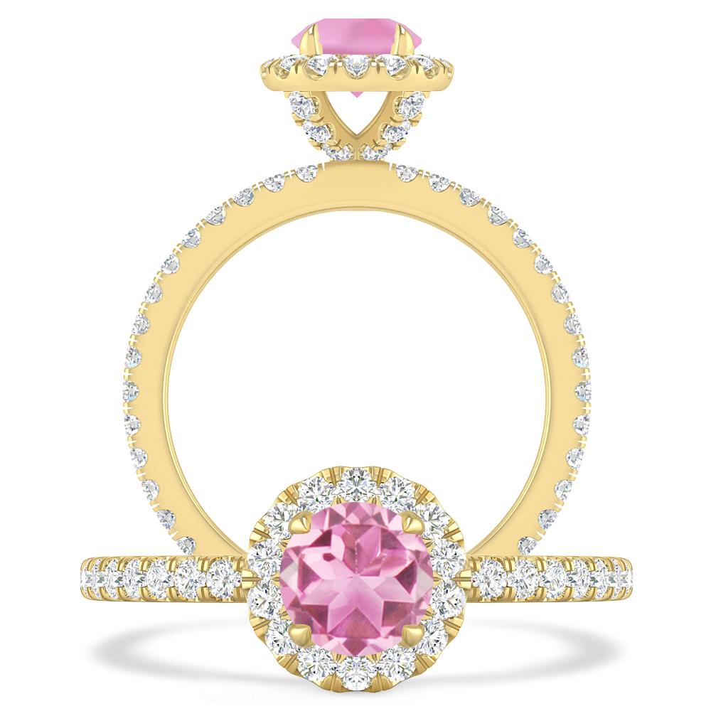 Yellow Gold - Pink Tourmaline