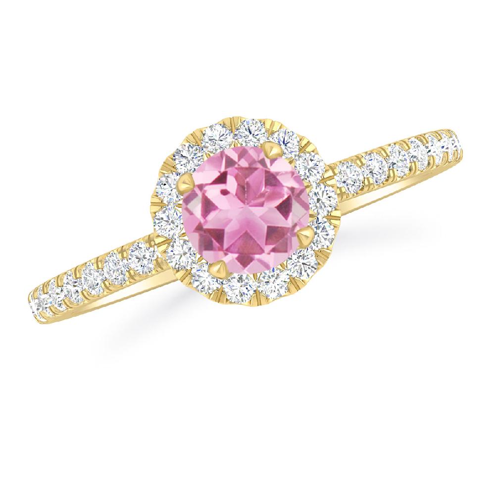 Yellow Gold - Pink Tourmaline