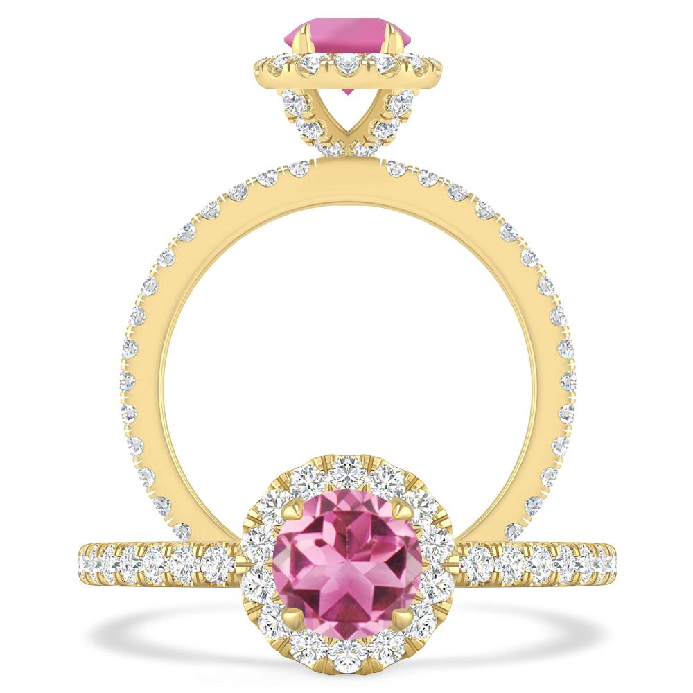 Yellow Gold - Pink Tourmaline