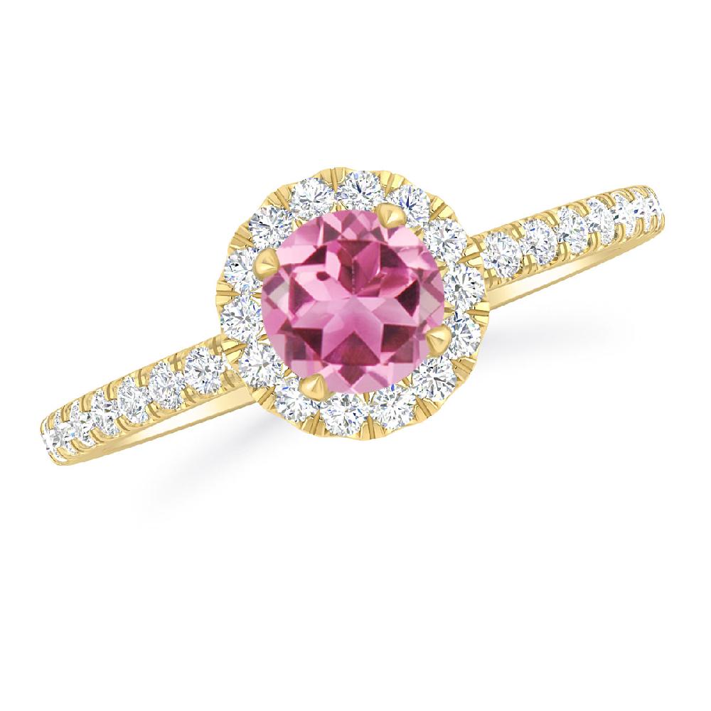 Yellow Gold - Pink Tourmaline