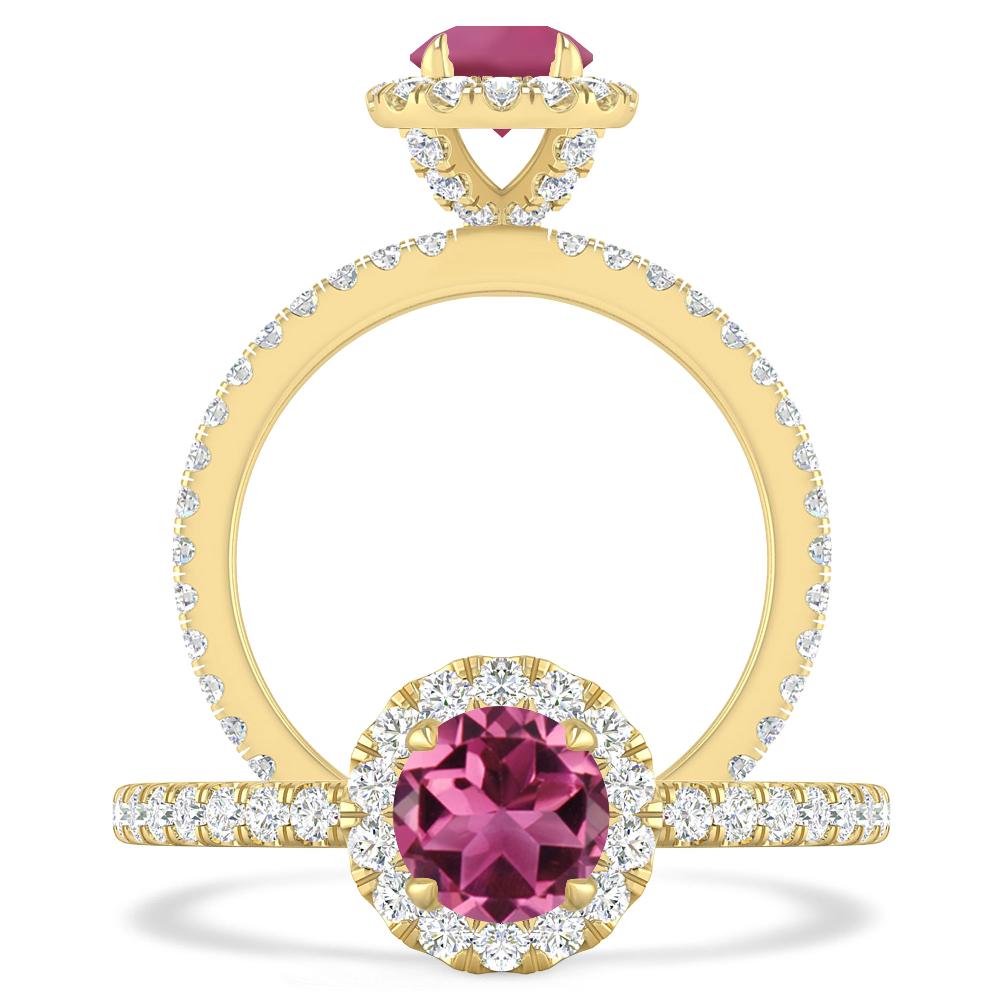 Yellow Gold - Pink Tourmaline