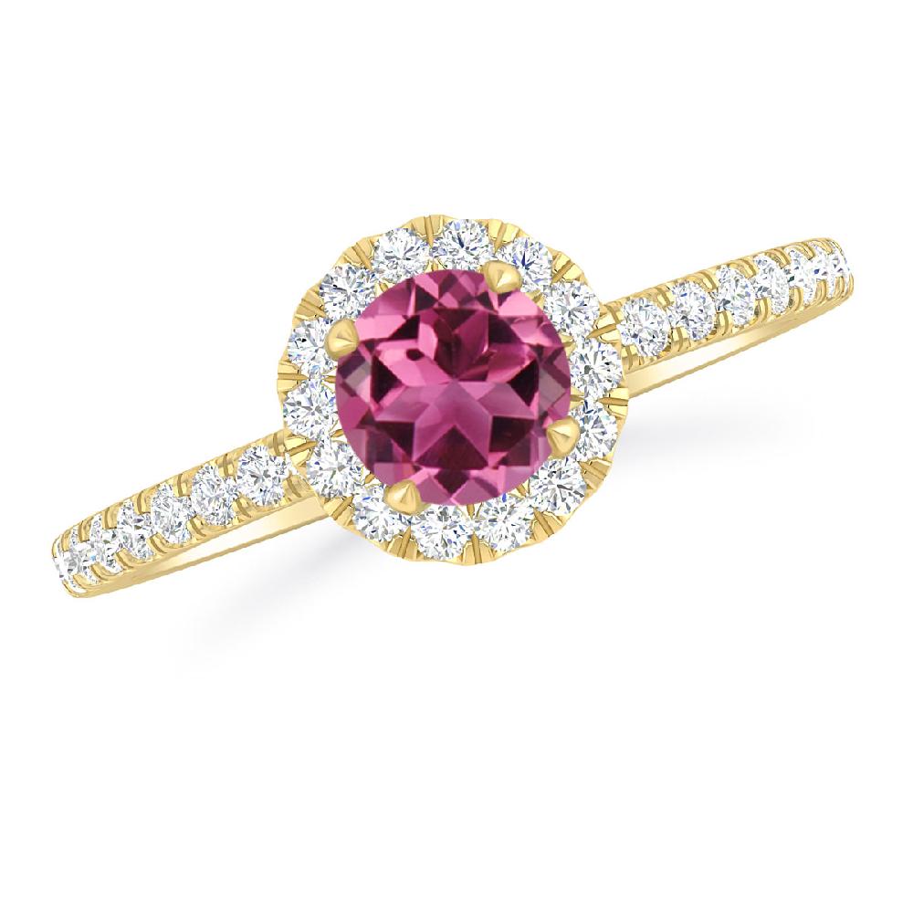 Yellow Gold - Pink Tourmaline