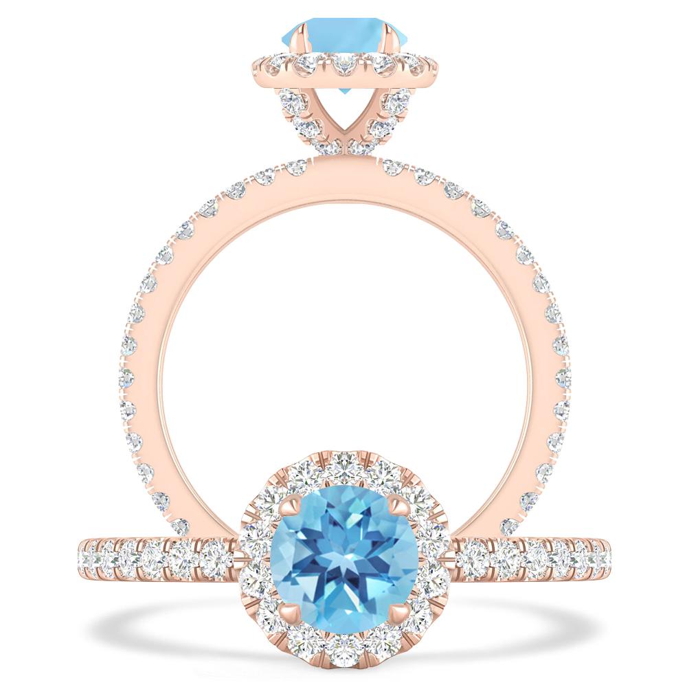 Rose Gold - Blue Topaz