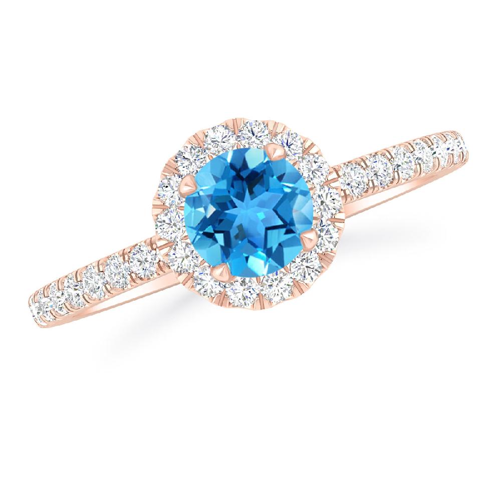 Rose Gold - Blue Topaz