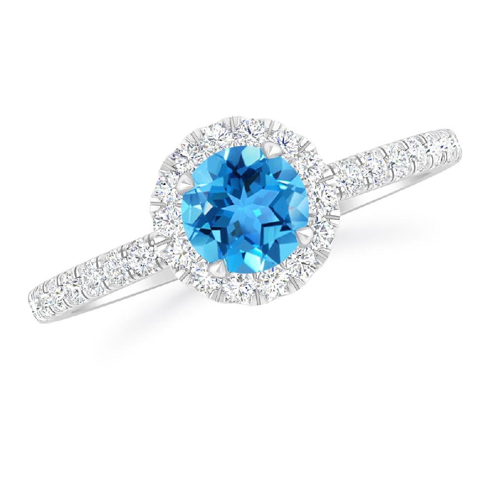 White Gold - Blue Topaz