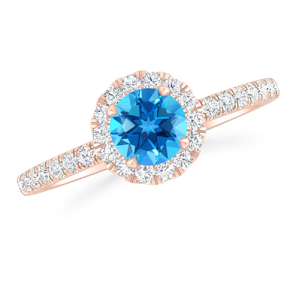 Rose Gold - Blue Topaz