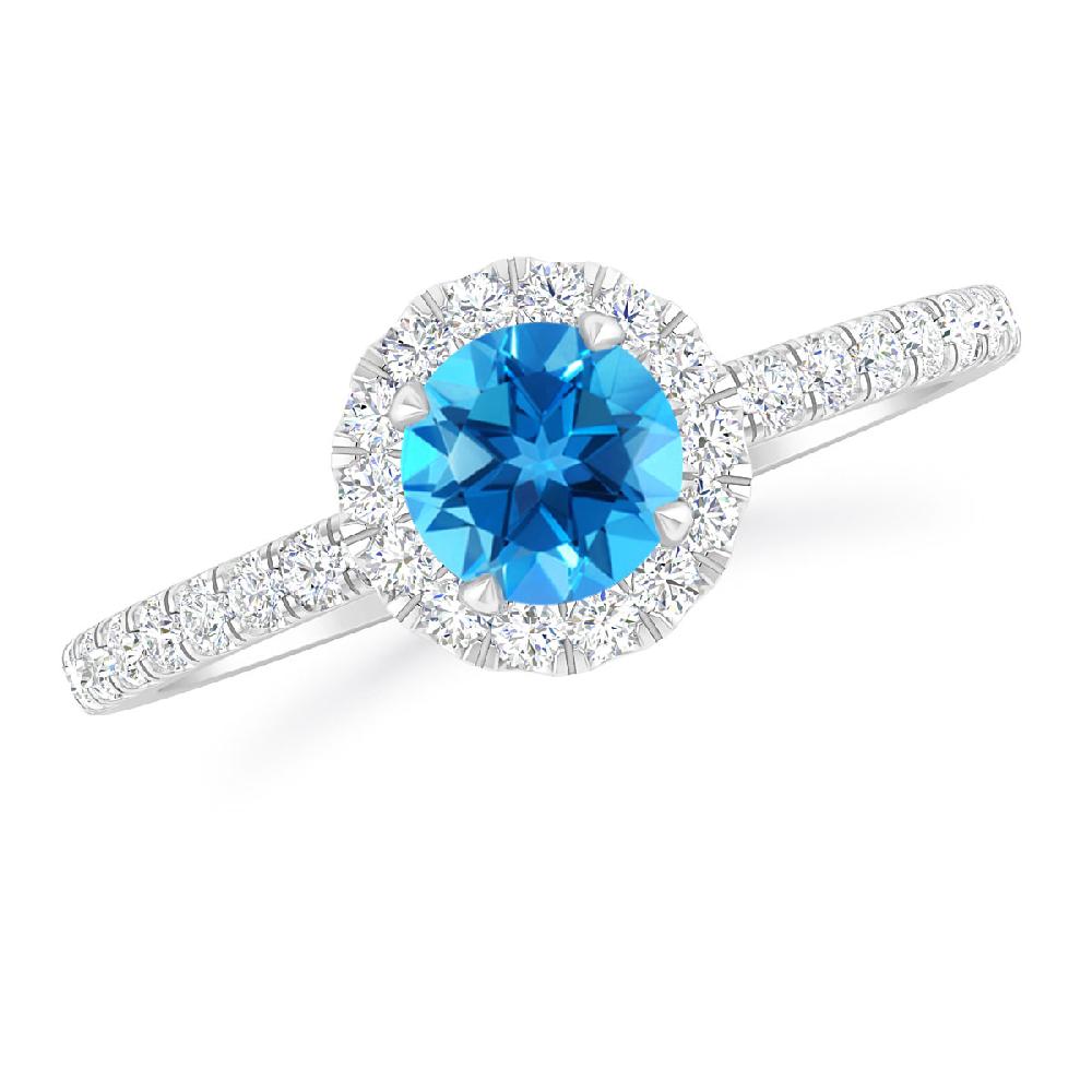 White Gold - Blue Topaz