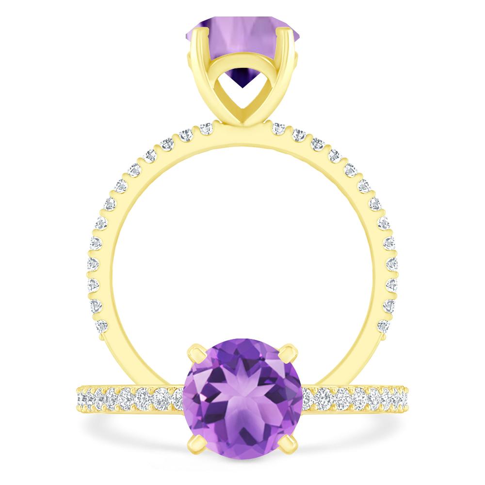 Yellow Gold - Amethyst