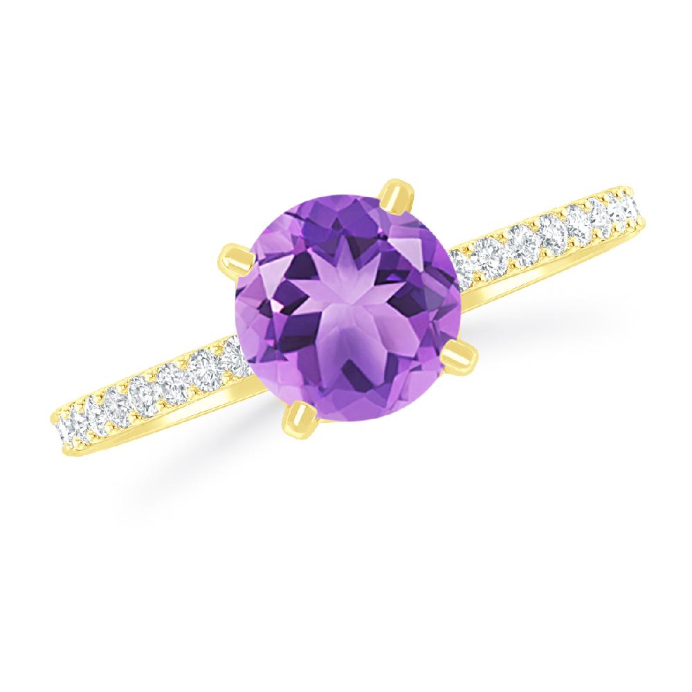 Yellow Gold - Amethyst