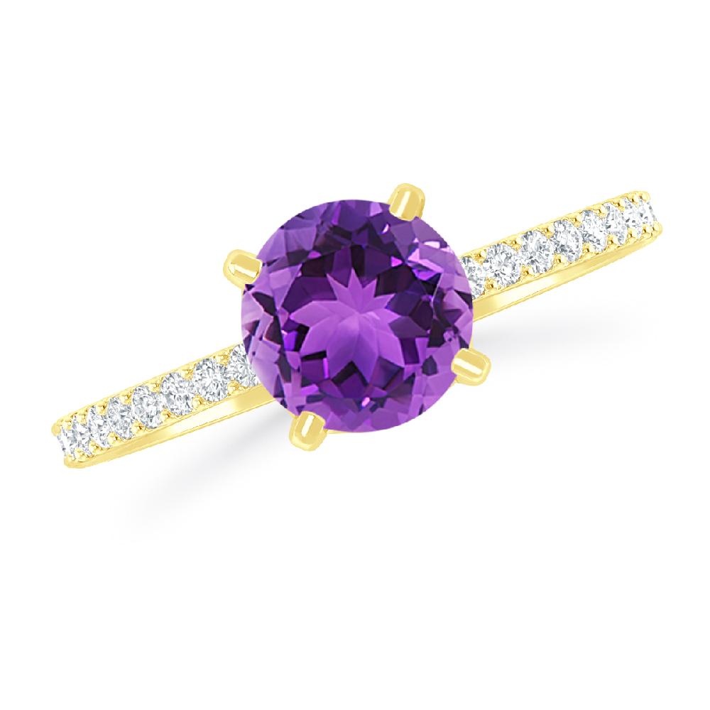 Yellow Gold - Amethyst