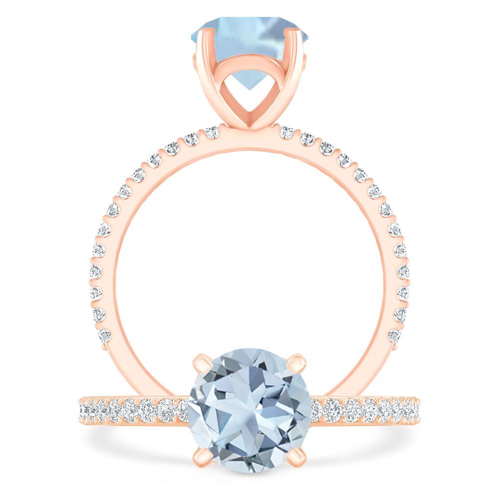 Rose Gold - Aquamarine