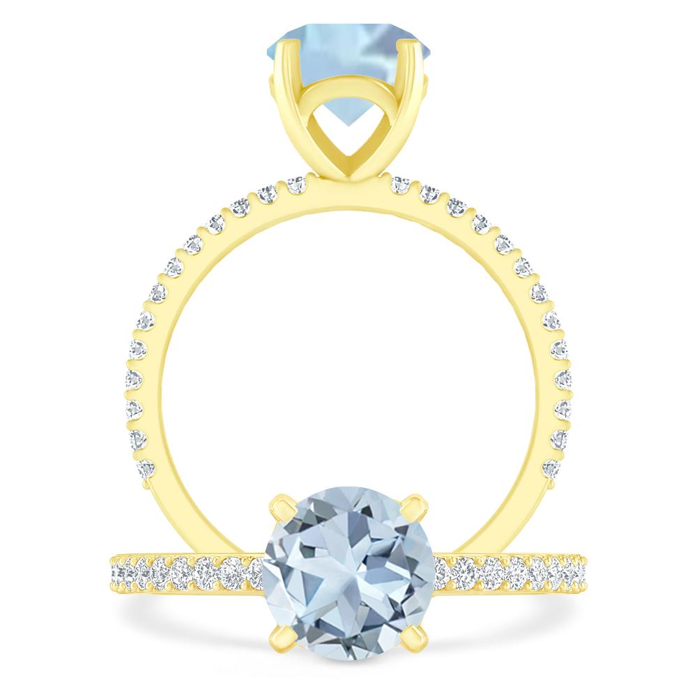 Yellow Gold - Aquamarine