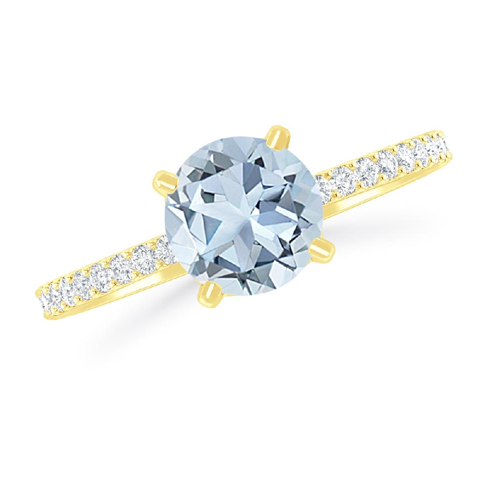 Yellow Gold - Aquamarine