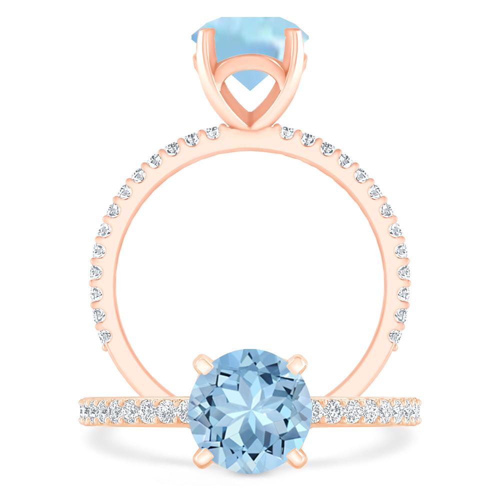 Rose Gold - Aquamarine