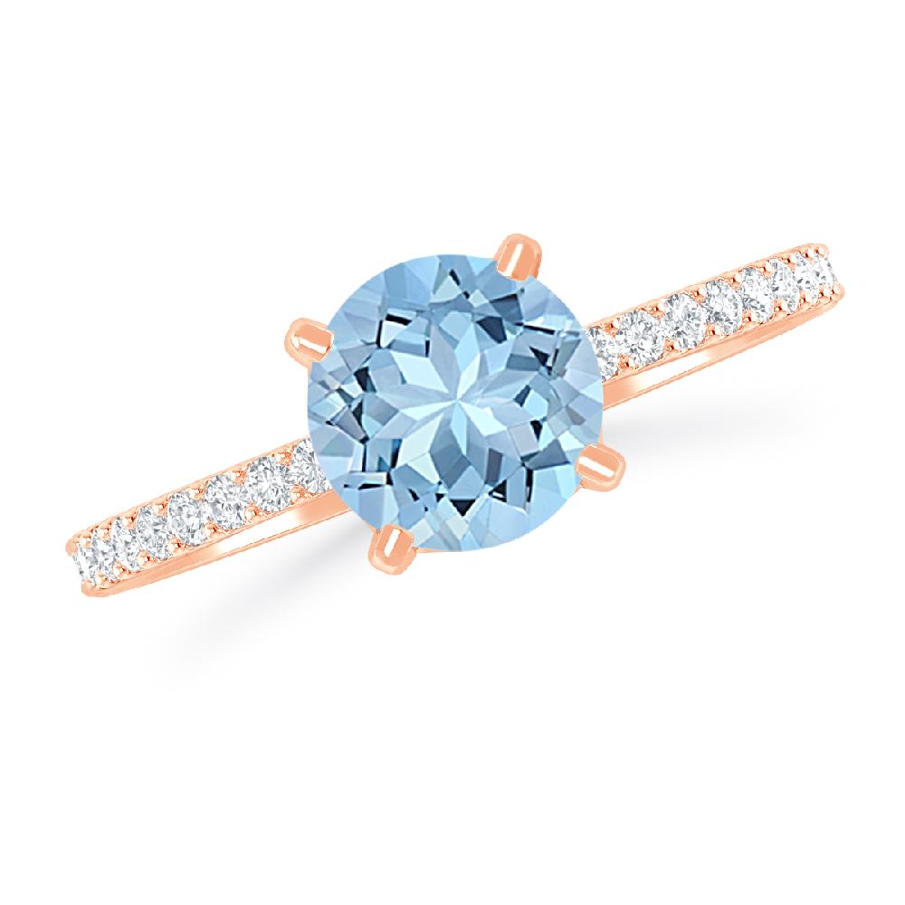 Rose Gold - Aquamarine