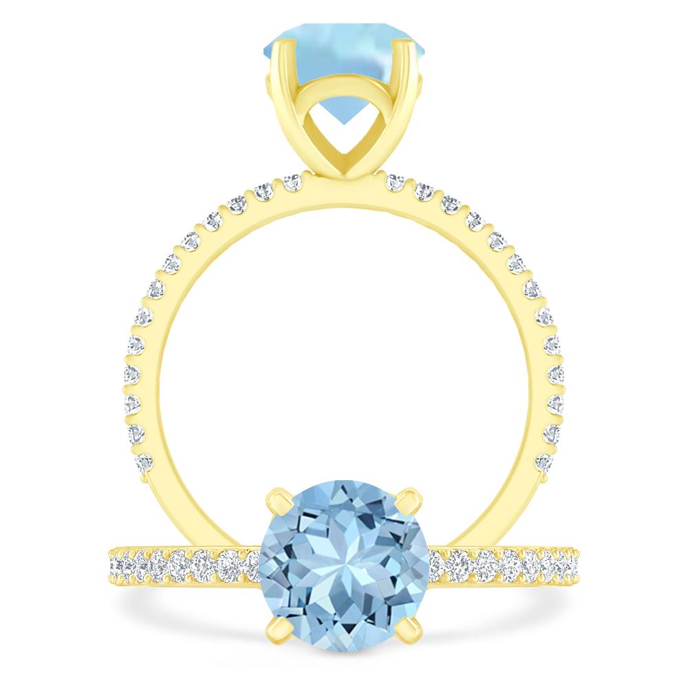 Yellow Gold - Aquamarine