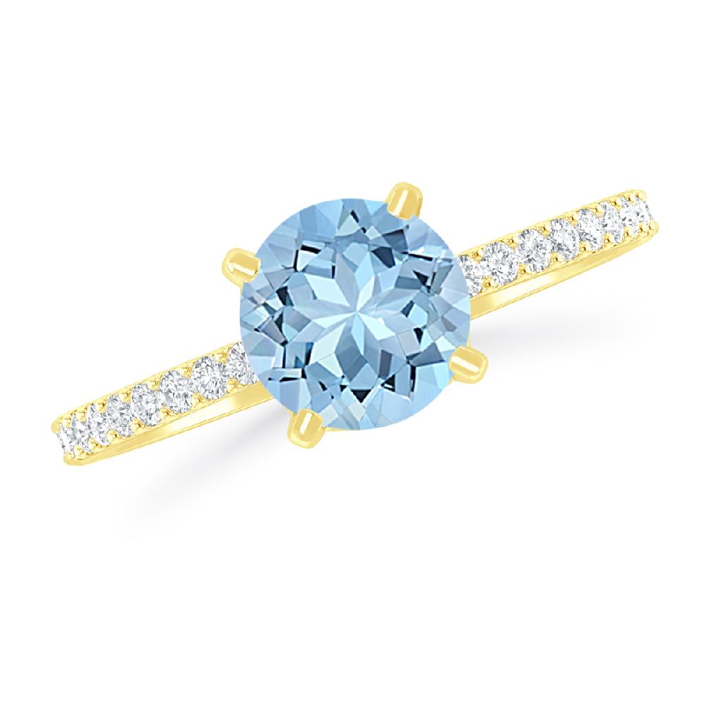 Yellow Gold - Aquamarine