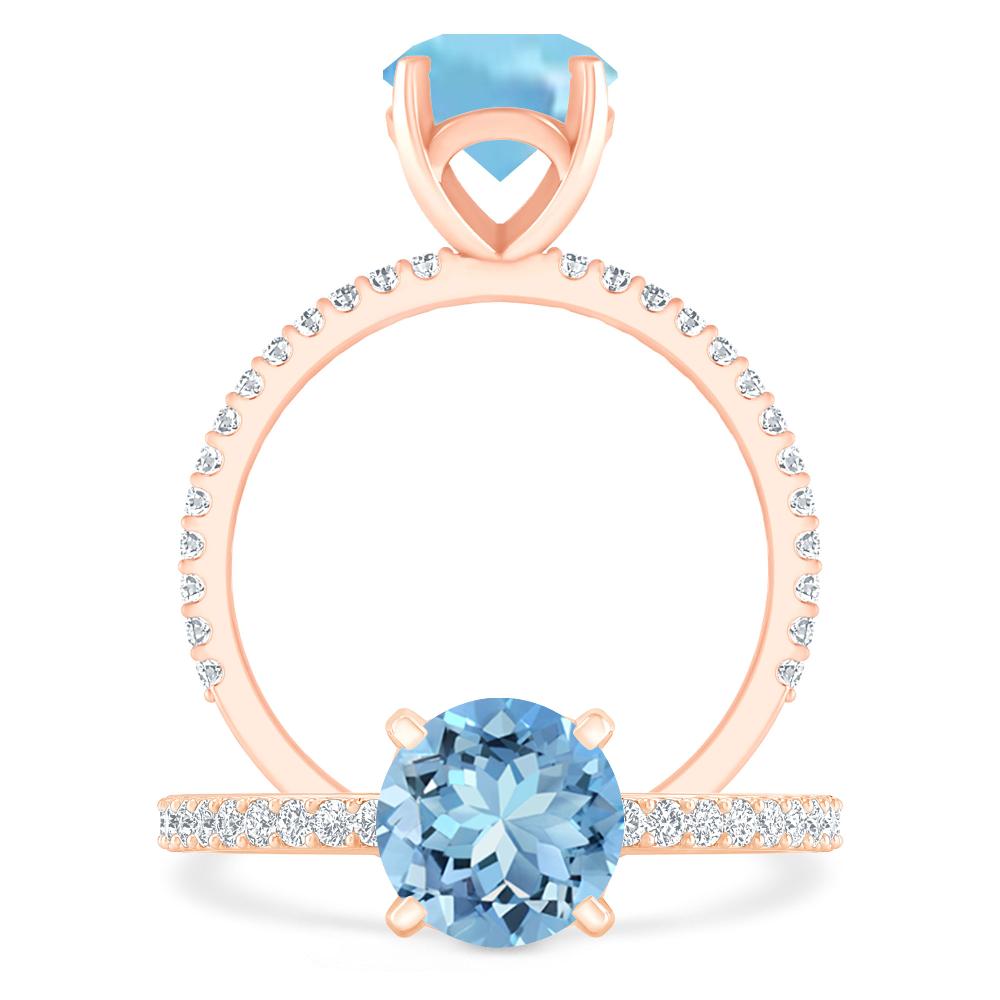 Rose Gold - Aquamarine