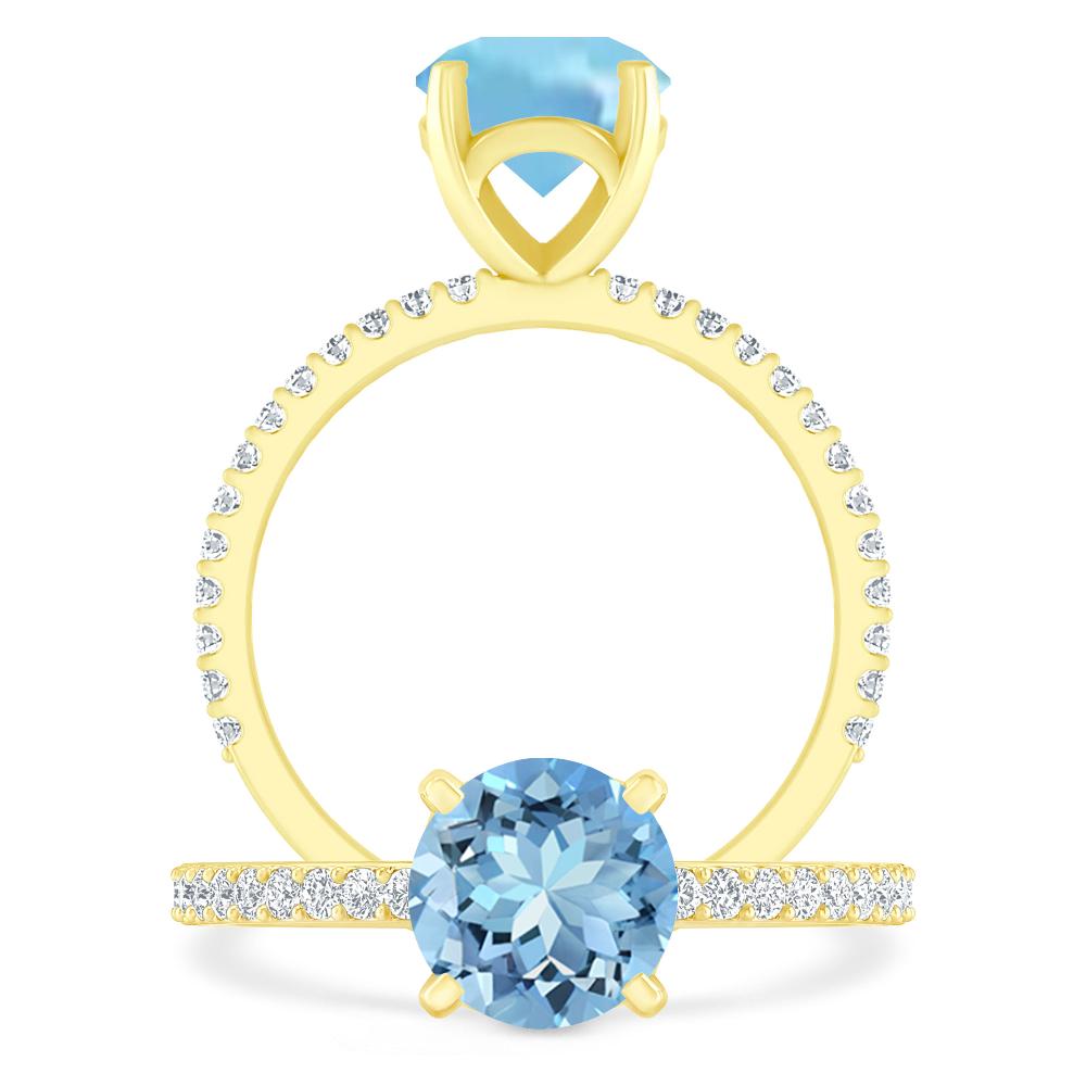 Yellow Gold - Aquamarine