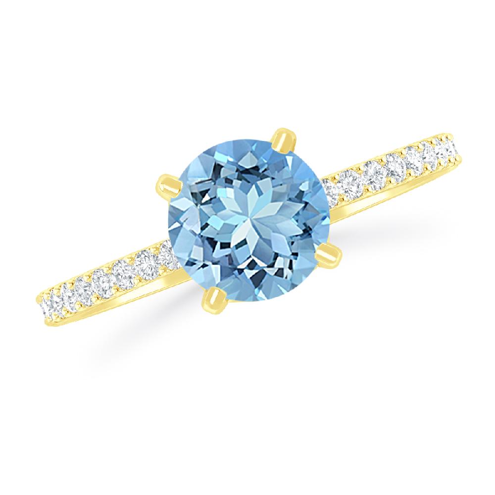 Yellow Gold - Aquamarine