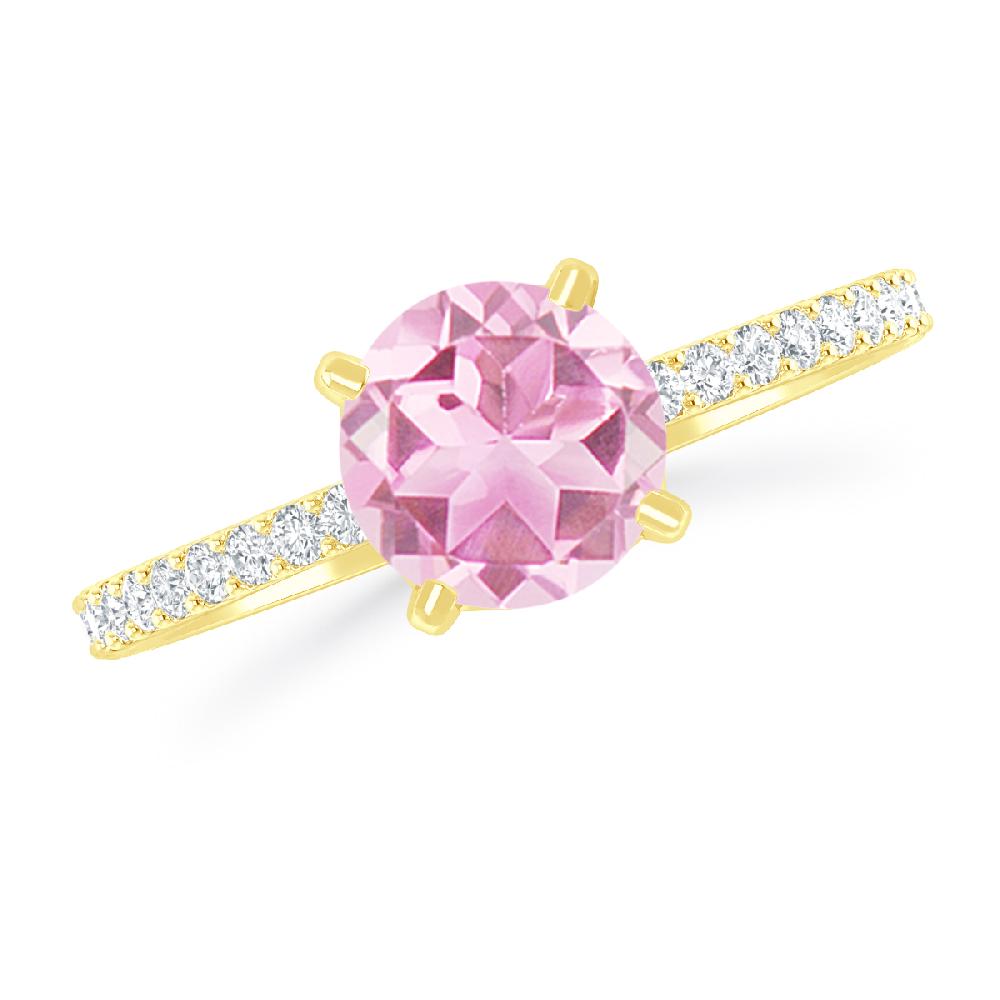 Yellow Gold - Pink Tourmaline