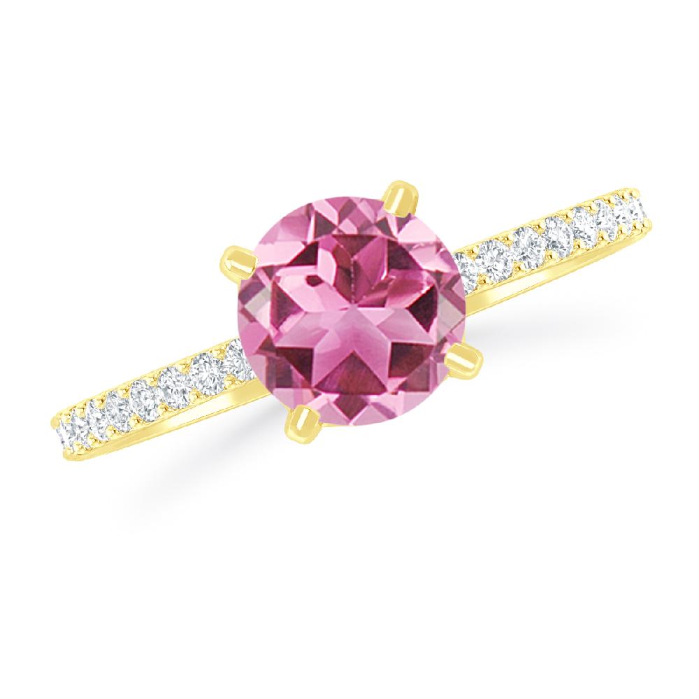 Yellow Gold - Pink Tourmaline