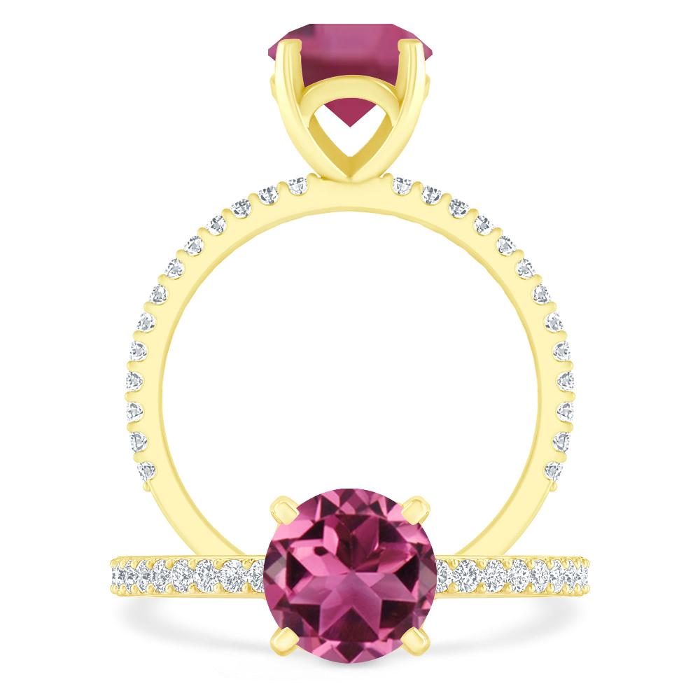 Yellow Gold - Pink Tourmaline