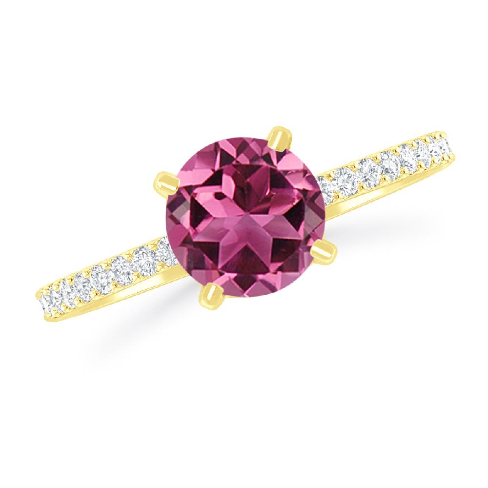 Yellow Gold - Pink Tourmaline