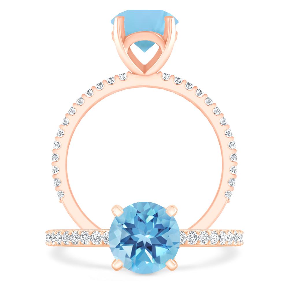 Rose Gold - Blue Topaz