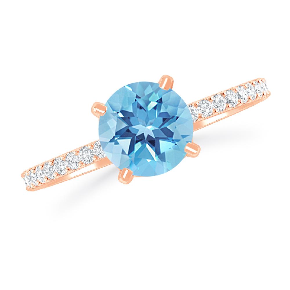 Rose Gold - Blue Topaz